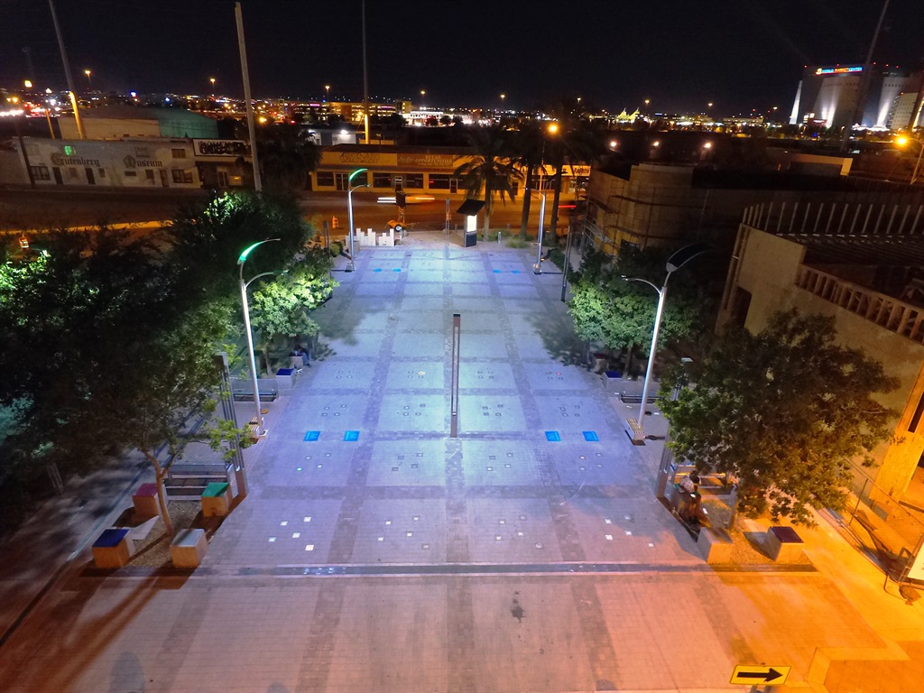 As pedestrians walk by these energy efficient lights flick on, offering a way of lighting the future that is efficient and free. Picture: Supplied