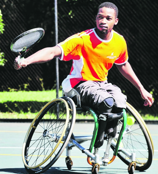 Positive: Wheelchair tennis ace Evans Maripa is confident he will win. Picture: Leon Sadiki