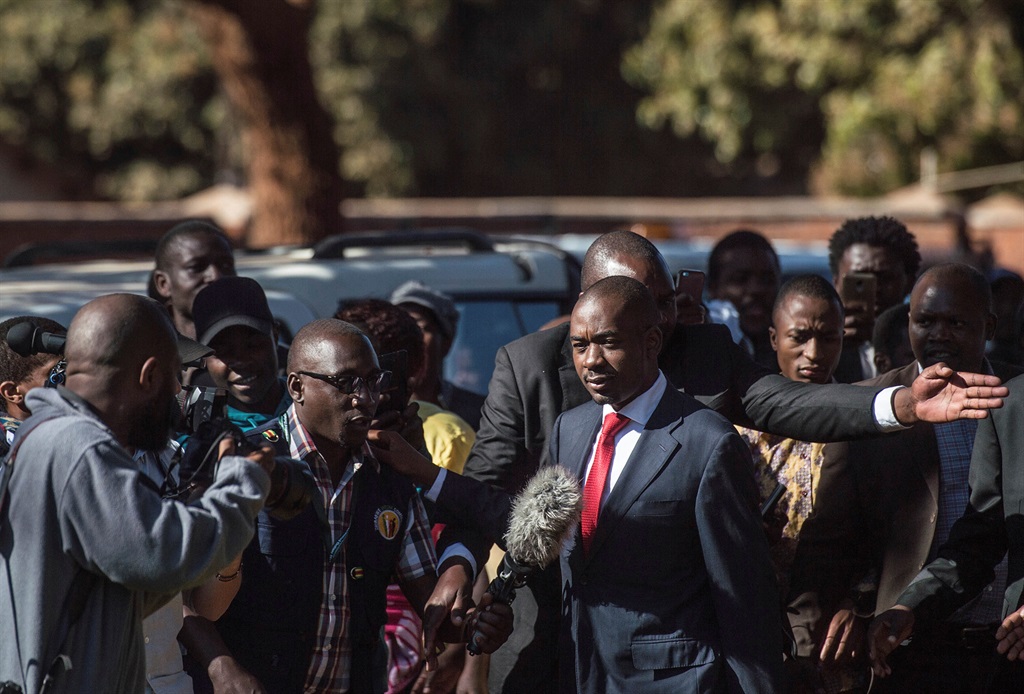 Main opposition Movement for Democratic Change leader, Nelson Chamisa, on his way to cast his vote on Monday (July 30 2018). Picture: AP