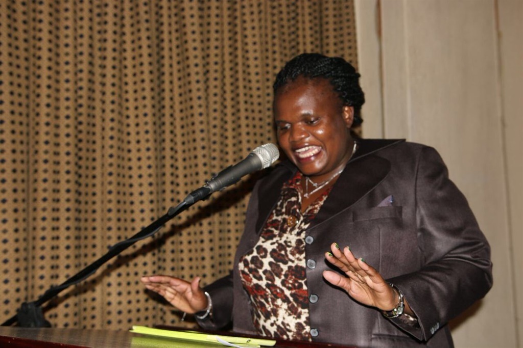 Faith Muthambi addressing the National Labour Relations Forum in Durban. Picture: Twitter