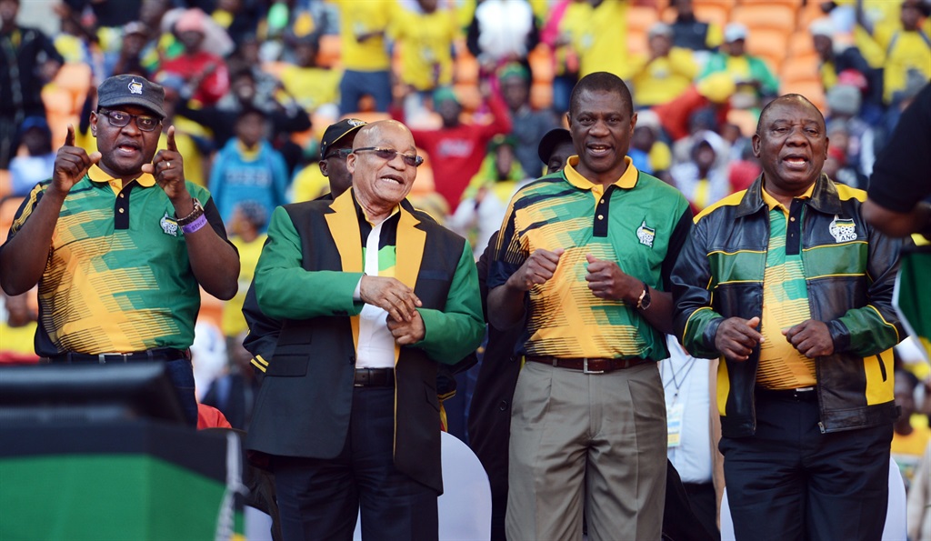 David Makhura, Jacob Zuma, Cyril Ramaphosa and Paul Mashatile. Picture: Leon Sadiki/City Press