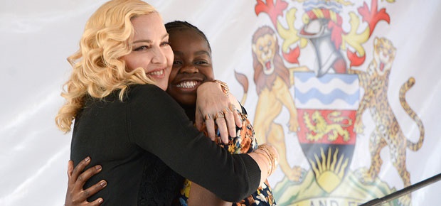 Madonna and her daughter Mercy in Malawi. (Photo: AP)
