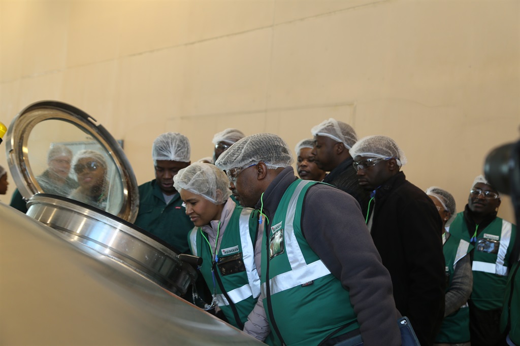 Gauteng MEC for Economic Development Tasneem Motara visiting Heineken's Sedibeng Brewery