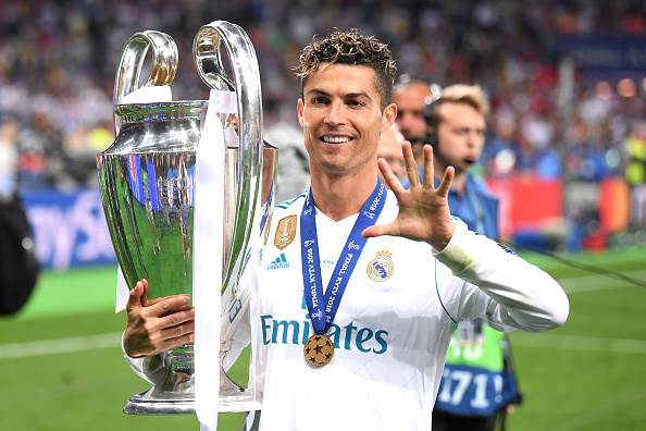 8. Cristiano Ronaldo (34 trophies)