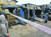 Neighbours watched in horror as a strong blaze engulfed the shack where the youngster burnt to death.            Photo by Lulekwa Mbadamane