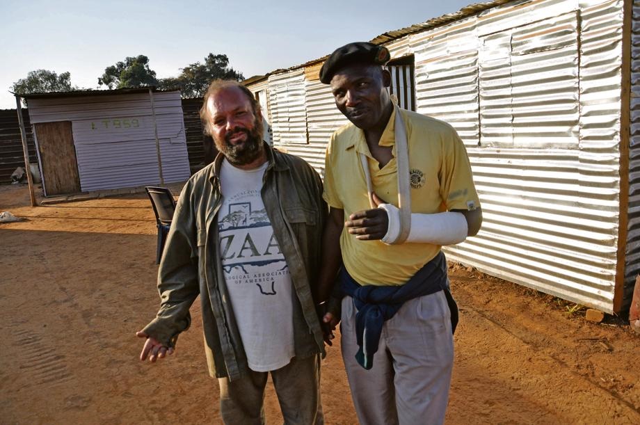 Casper 'Matome' Badenhorst and his friend, Samson Timhisi. Photo by Samson Ratswana.