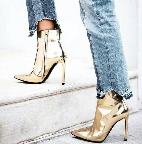 Metallic best sale boots trend