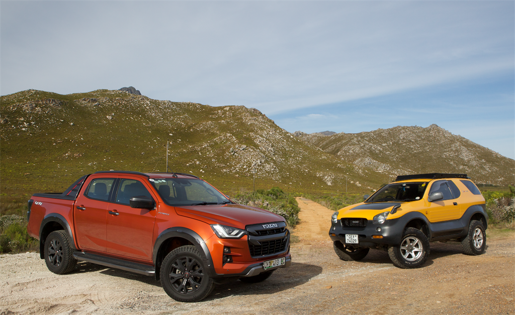 The latest Isuzu D-Max V-Cross range-topper model and the 25-year-old Isuzu VehiCross it was named after.