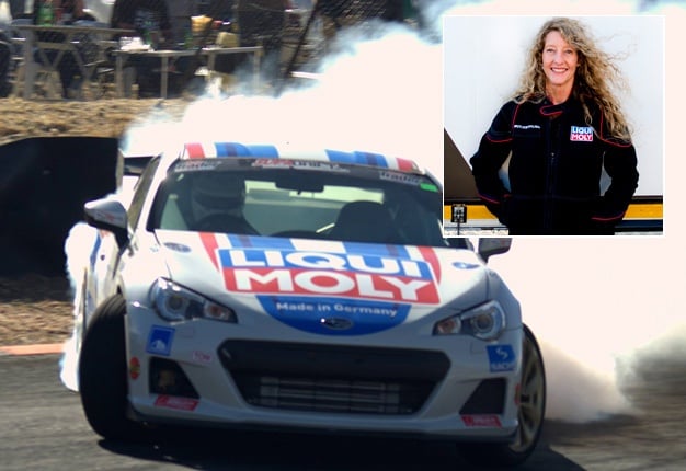 <B>BURNING RUBBER:</B> Race driver Clare Vale displays some drift action in her Subaru BRZ. <i>Image: Supplied</i>