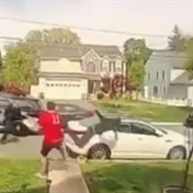 WATCH | Pizza delivery man trips suspect running away from police – without dropping the pizza