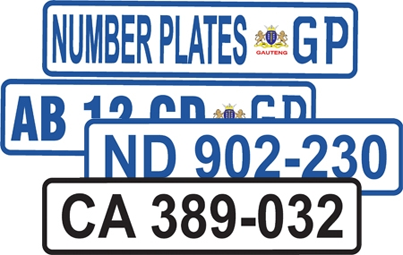 Number plate sizes
