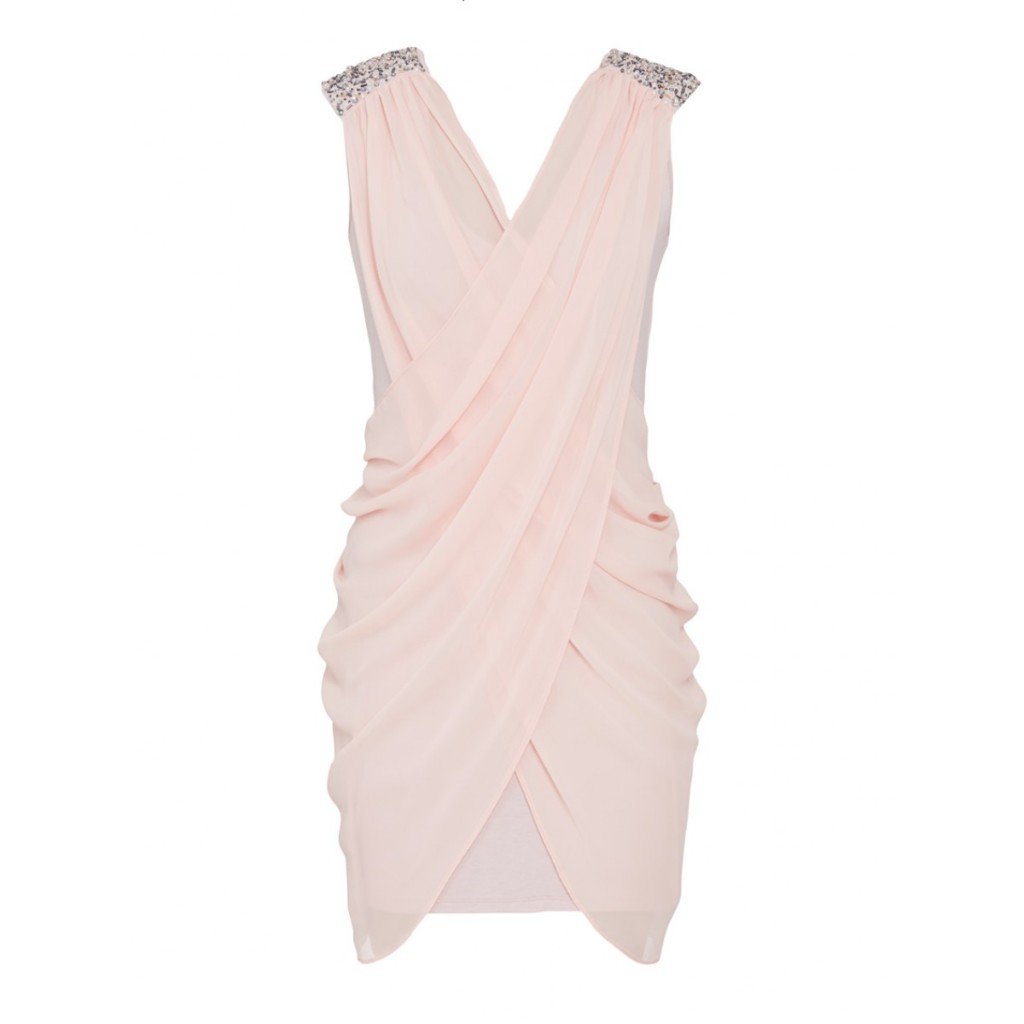 LABEL FEMME Chiffon Dress With Beads Mid Pink R1,050.00