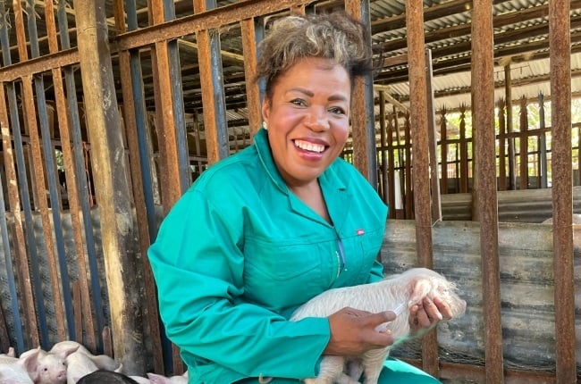 veterinarian with a goat