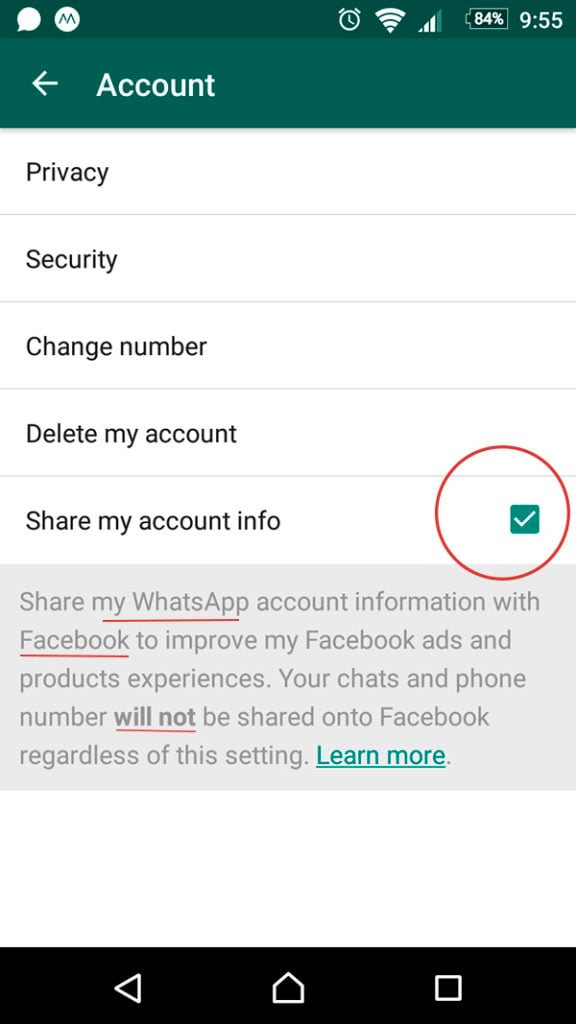 Whatsapp sharing