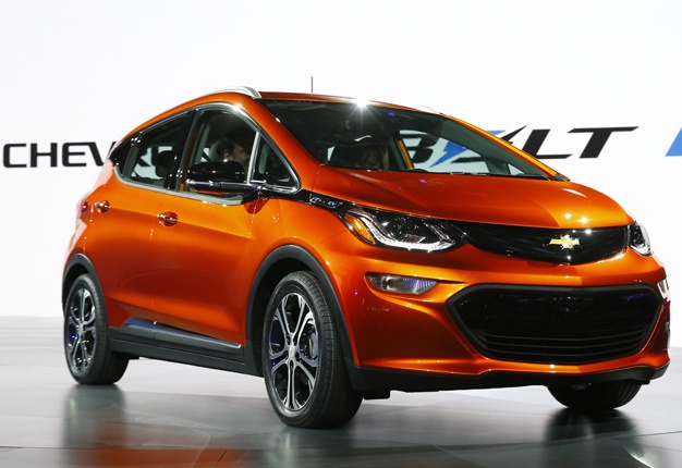 <B>TAKING CHARGE:</B> Chevrolet has claims its new-battery-powered Bolt will have a driving range of 383km. <i>Image: AP / Paul Sancya</i>