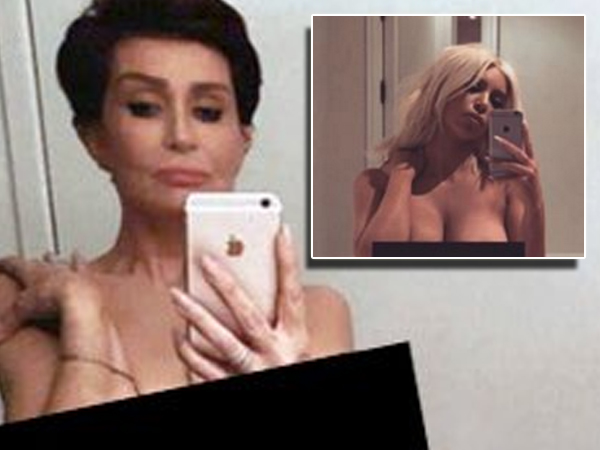 600px x 450px - Liberated' Sharon Osbourne recreates Kim K's naked bathroom selfie | You