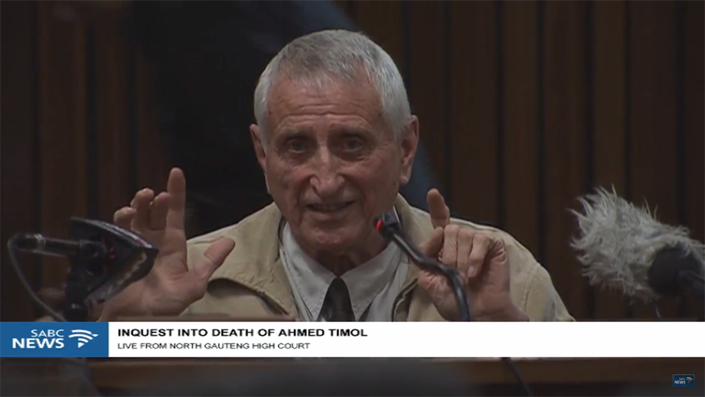 Jan Rodrigues claims to have seen Ahmed Timol jump to his death from the 10th floor of John Vorster SquarePicture: screengrab/sabc 