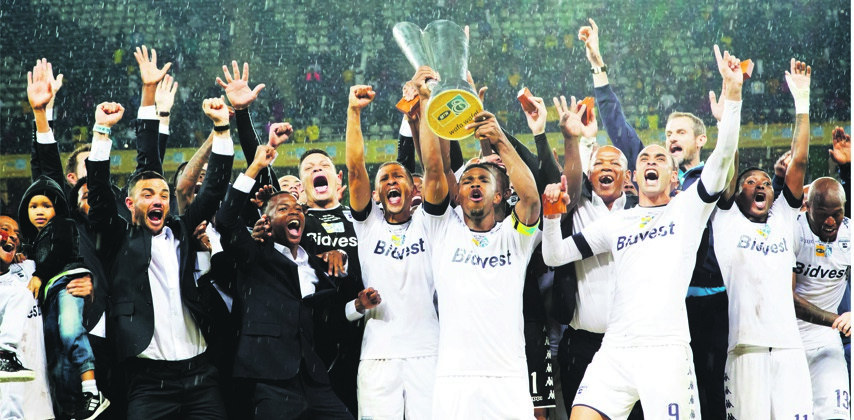 Champions: Bidvest Wits celebrate their MTN8 final victory last season. They open their defence against Lamontville Golden Arrows on Friday. Picture: Dirk Kotze / Gallo Images