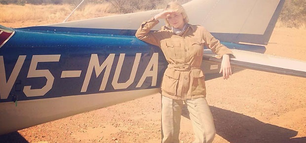 Haley Bennett filming in Namibia. (Screengrab: Instagram/@halolorraine)