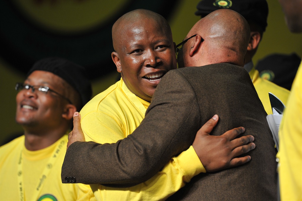  Julius Malema is embraced by Jacob Zuma.Picture: Felix Dlangamandla/Foto24