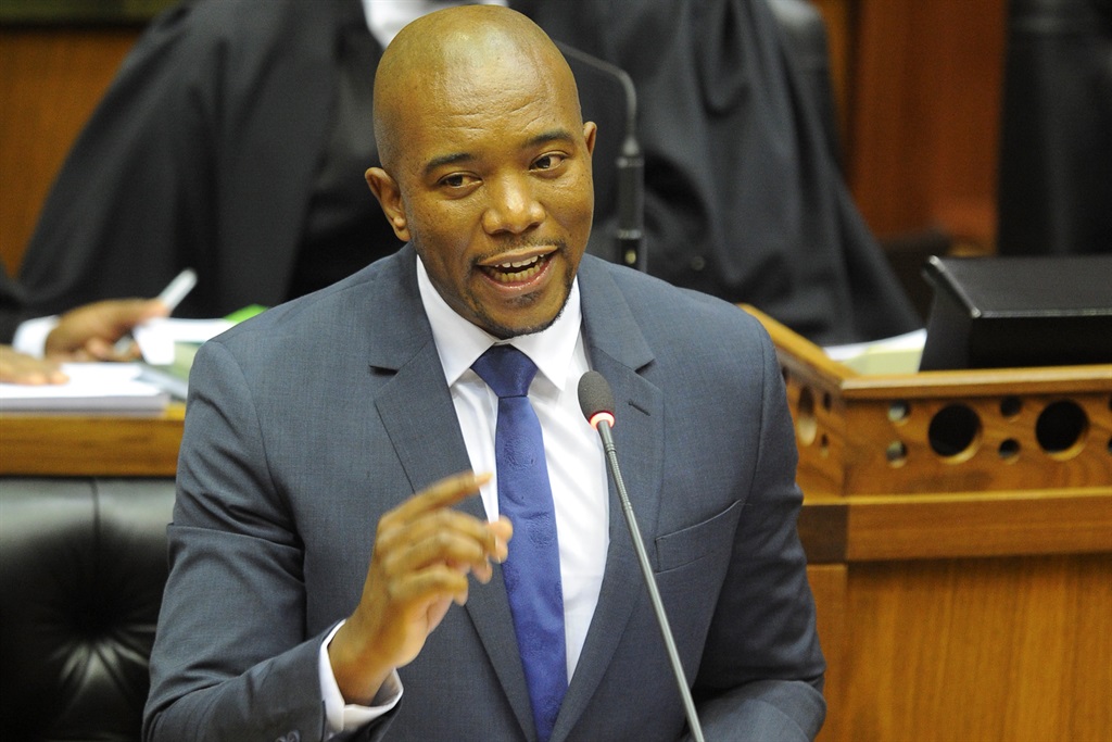  DA leader Mmusi Maimane addressing Parliament ahead of the motion of no confidence vote on August 8. Picture: Jaco Marais 