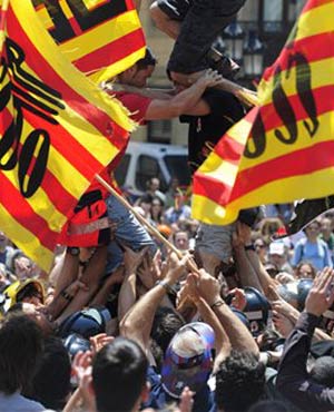 Spanish civil servants are taking part in a one-day strike to protest wage cuts aimed at reducing the country's huge deficit. (Manu Fernandez, AP Photo)