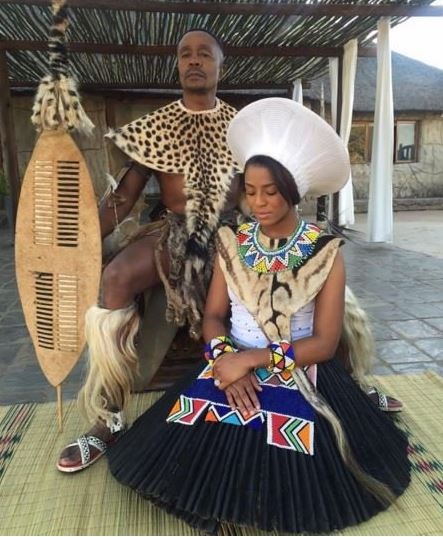 Vusi Kunene and Jessica Nkosi on the set of Isibaya. Photo: Instagram