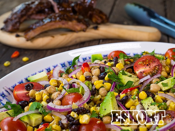 Marinated Ribs Loaded Veggie Salad Drum