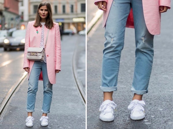 How to Style White Sneakers for Fall