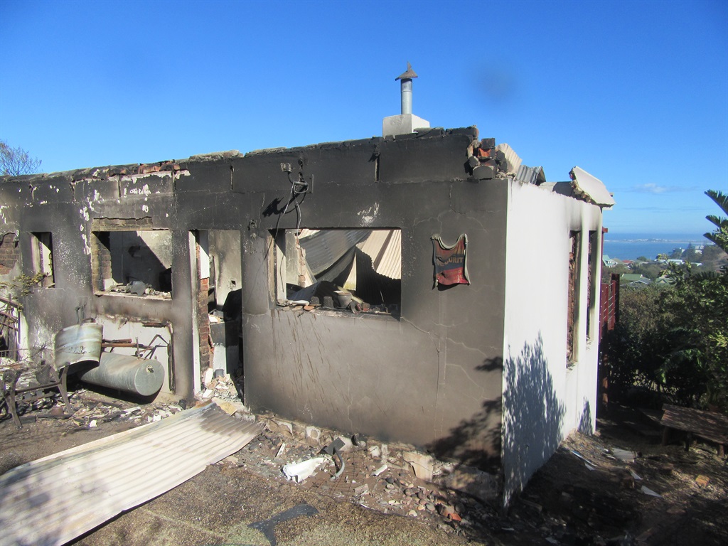 A house in Brenton on Sea, Knysna, that was damaged in the fire on June 7.PictureO: Foto24