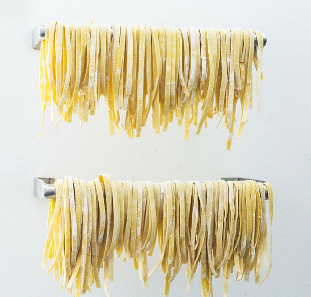 homemade pasta hanging