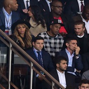 Jay-Z, Beyonce and David Beckham attend Champions League match