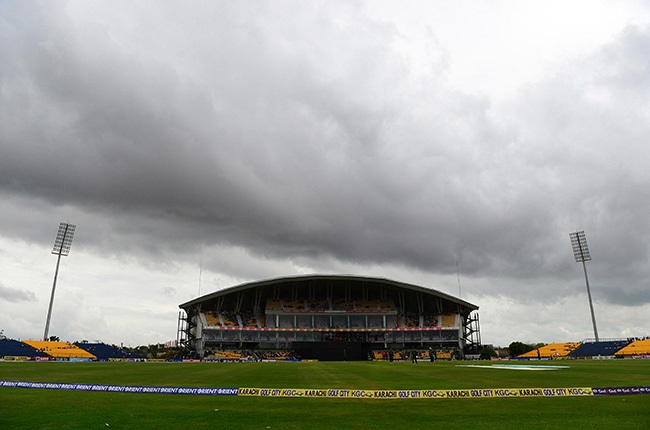 A general view of the Suriyawewa Mahinda Rajapaksa International Cricket Stadium in Hambantota. (Photo by Lakruwan Wanniarachchi/AFP)