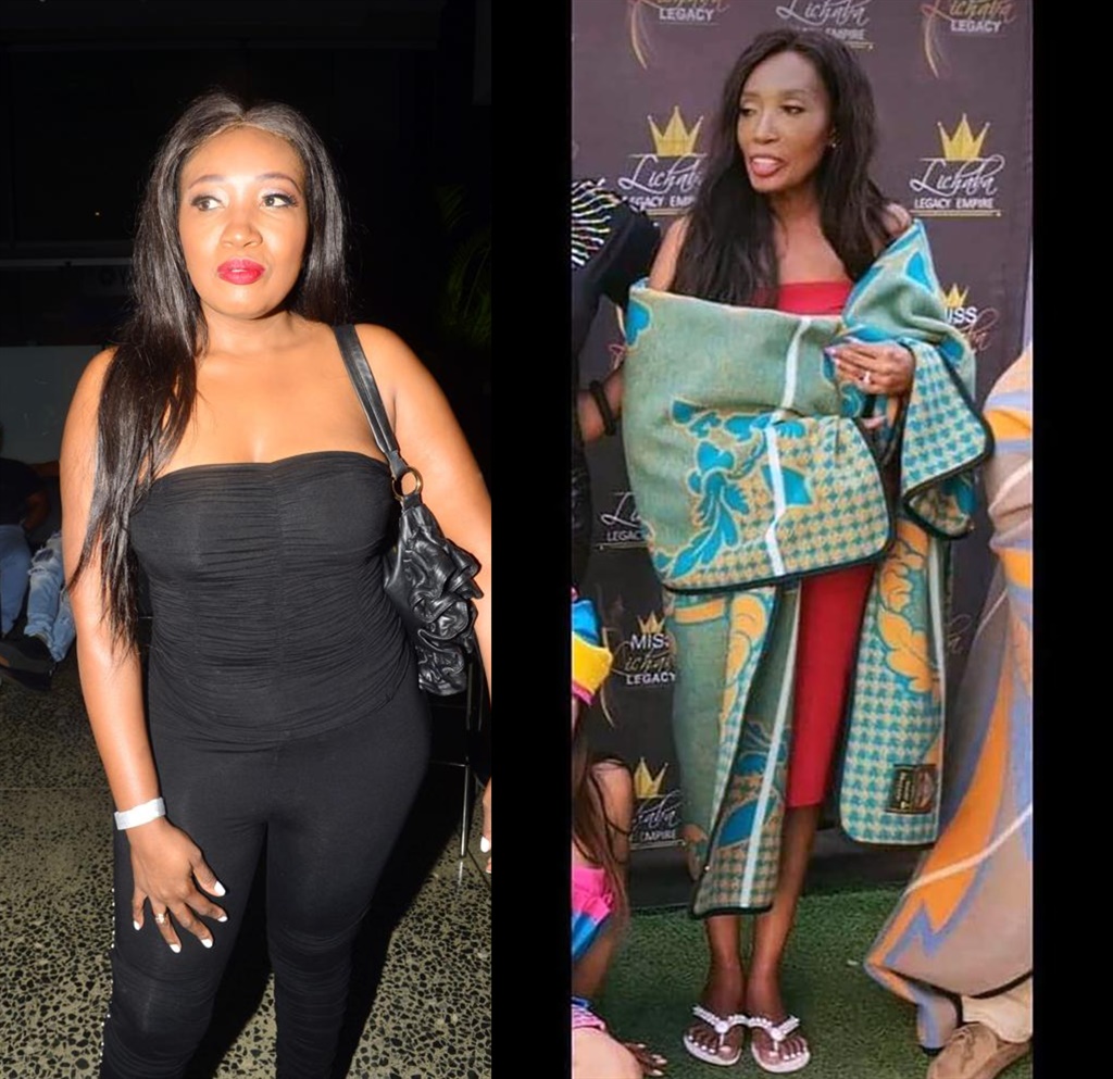 A noticeably thinner Sophie Lichaba has lost a lot of weight through healthy eating. Photos: Leon Sadiki and Facebook