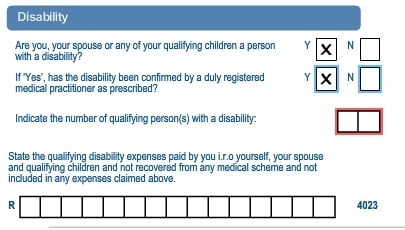 disability allowance tax credits