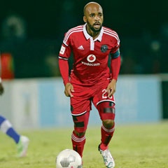 Pirates’ Oupa Manyisa and his teammates play AS Kaloum on Saturday. Picture: Anesh Debiky/Gallo Images