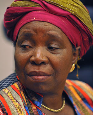 Nkosazana Dlamini-Zuma speaks during a press conference as head of the African Union (AU) Commission. (Simon Maina, AFP)