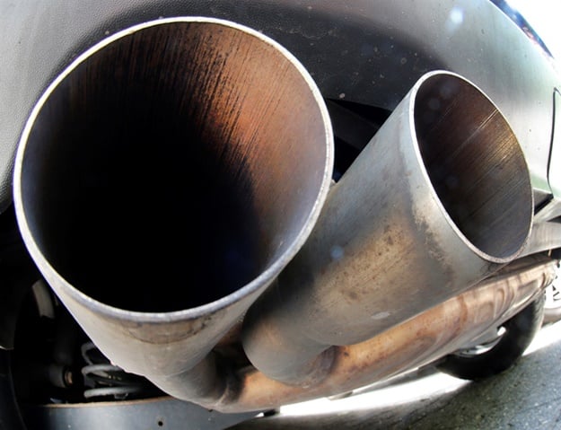 The exhaust pipes of a Volkswagen diesel engine in Frankfurt, Germany. Germany is considering prohibiting the management of older diesel engines in certain cities to reduce air pollution. (Pic: AP)