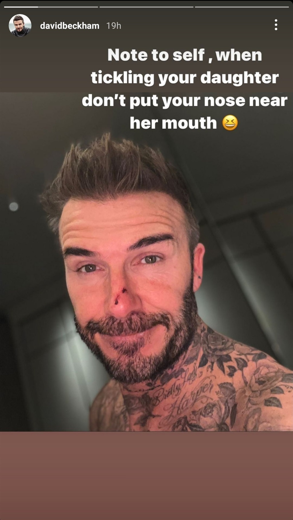 David Beckham gets another sweet tattoo dedicated to his wife Victoria as  he adds to his ever-growing collection and says 'any of the tattoos I've  got are of the family'