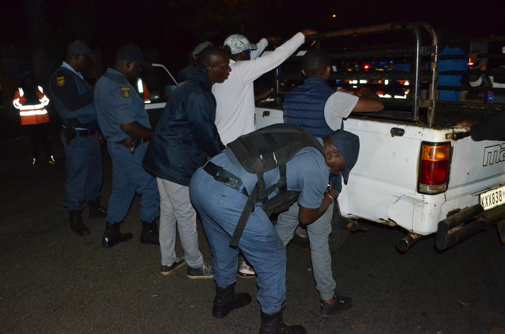Cops searched motorists dunging the roadblock whic
