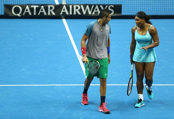 Nick Kyrgios en Serena Williams het ’n wedstryd saam in 2014 gespeel. Foto: Getty Images
 