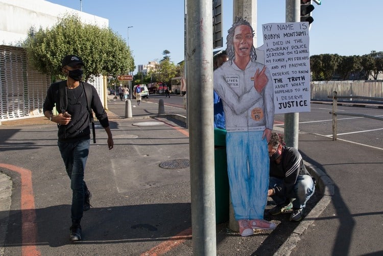 Clinton Osbourn created a life-sized portrait of activist and sex worker Robyn Matsumi, who died in police custody at the Mowbray police station.