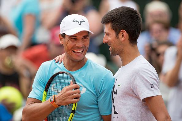 Rafael Nadal (links) en Novak Djokovic mik albei daarna om eerste 21 Grand Slam-titels te wen.  Foto: Getty Images
