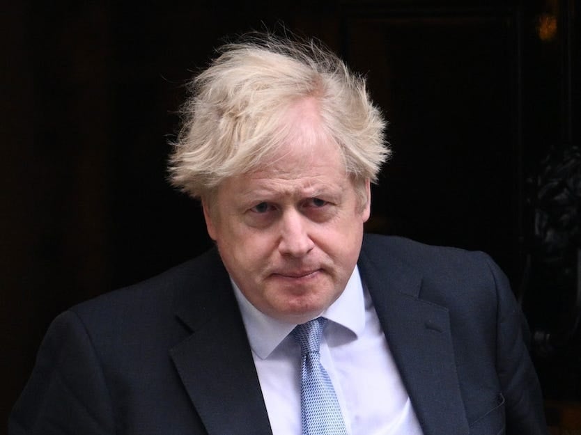 Boris Johnson leaves Downing Street February 09, 2022 in London, England.