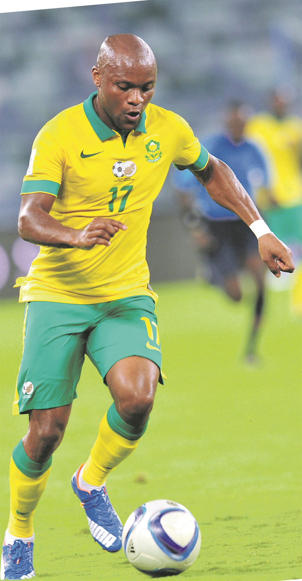 Tokelo Rantie is expected to spearhead Bafana’s attack again.  Photo by    Backpagepix 