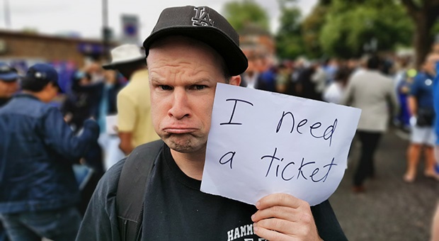A fan in search of tickets to the World Cup final (Lloyd Burnard)