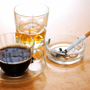 Alcohol, coffee and cigarettes, known as the dangerous items