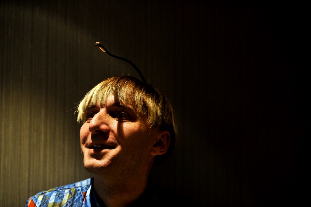 Neil Harbisson, who was born colour blind, has an antenna in his head that allows him listen to colours.Picture: Rosetta Msimango