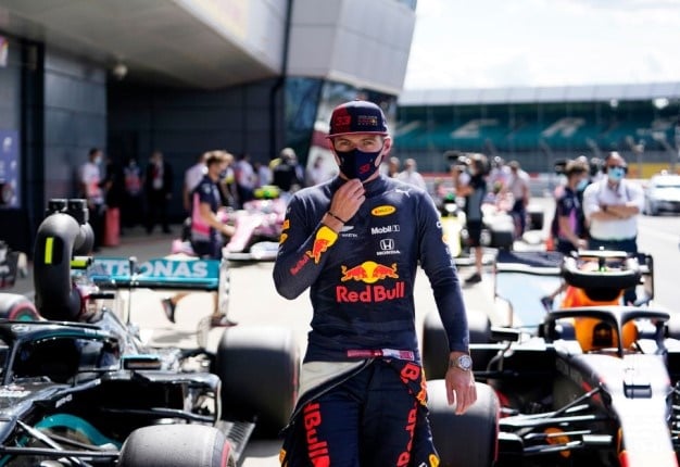 Third place qualifier Max Verstappen looks on in parc ferme during qualifying for the F1 Grand Prix of Great Britain. (Photo by Will Oliver/Pool via Getty Images)