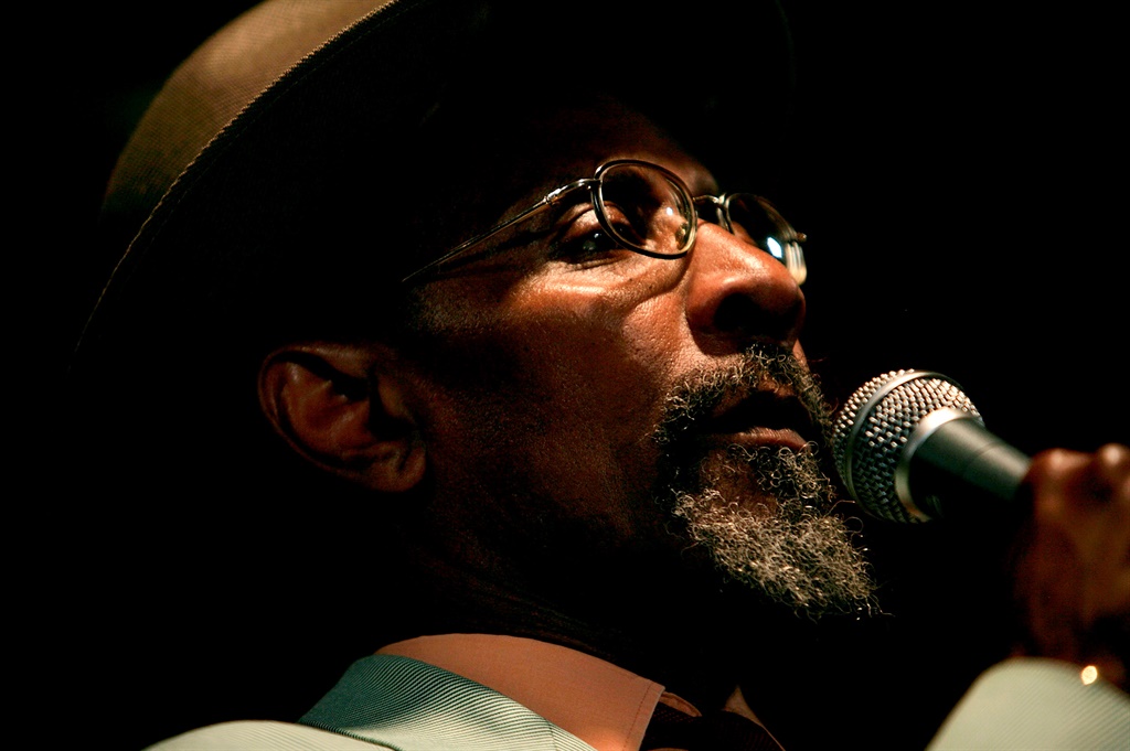  Poet and musician, Linton Kwesi Johnson performs at the Witteboom Civic Centre in Wynberg on May 1, 2009 in Cape Town, South Africa. (Photo by Michelly Rall/WireImage)